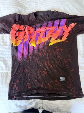 Kids Black Graphic Tee with Neon Script